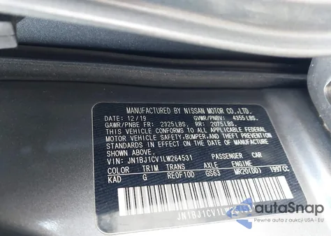 2020 Nissan Rogue Sport S Fwd Xtronic Cvt из США, поврежденный, VIN JN1BJ1CV1LW264531